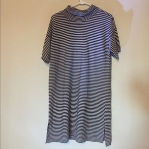 Eileen Fisher striped wool turtleneck dress S